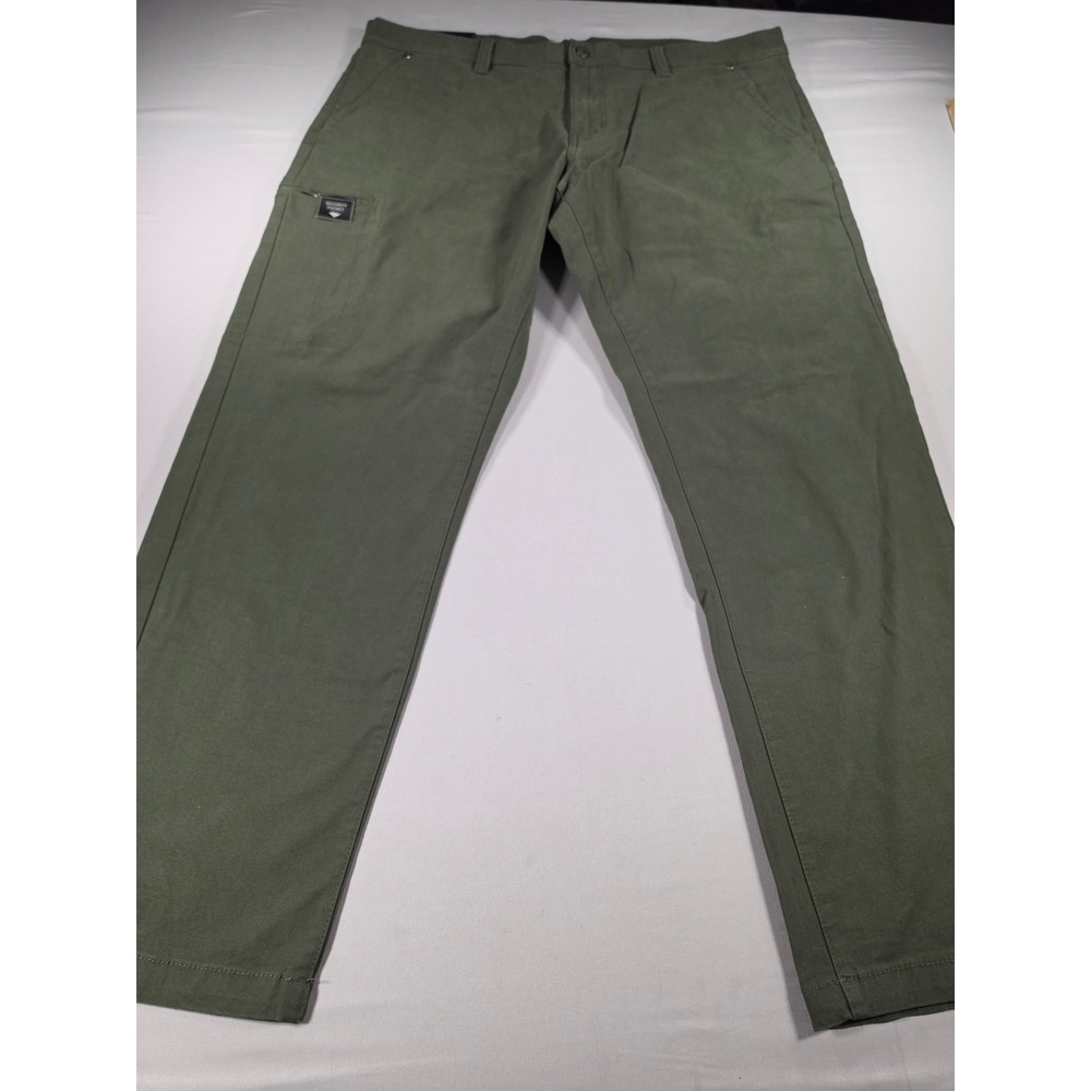 Weatherproof Mens Utility Pant Deep Olive Straight Leg Stretch Flex Waist 40x32